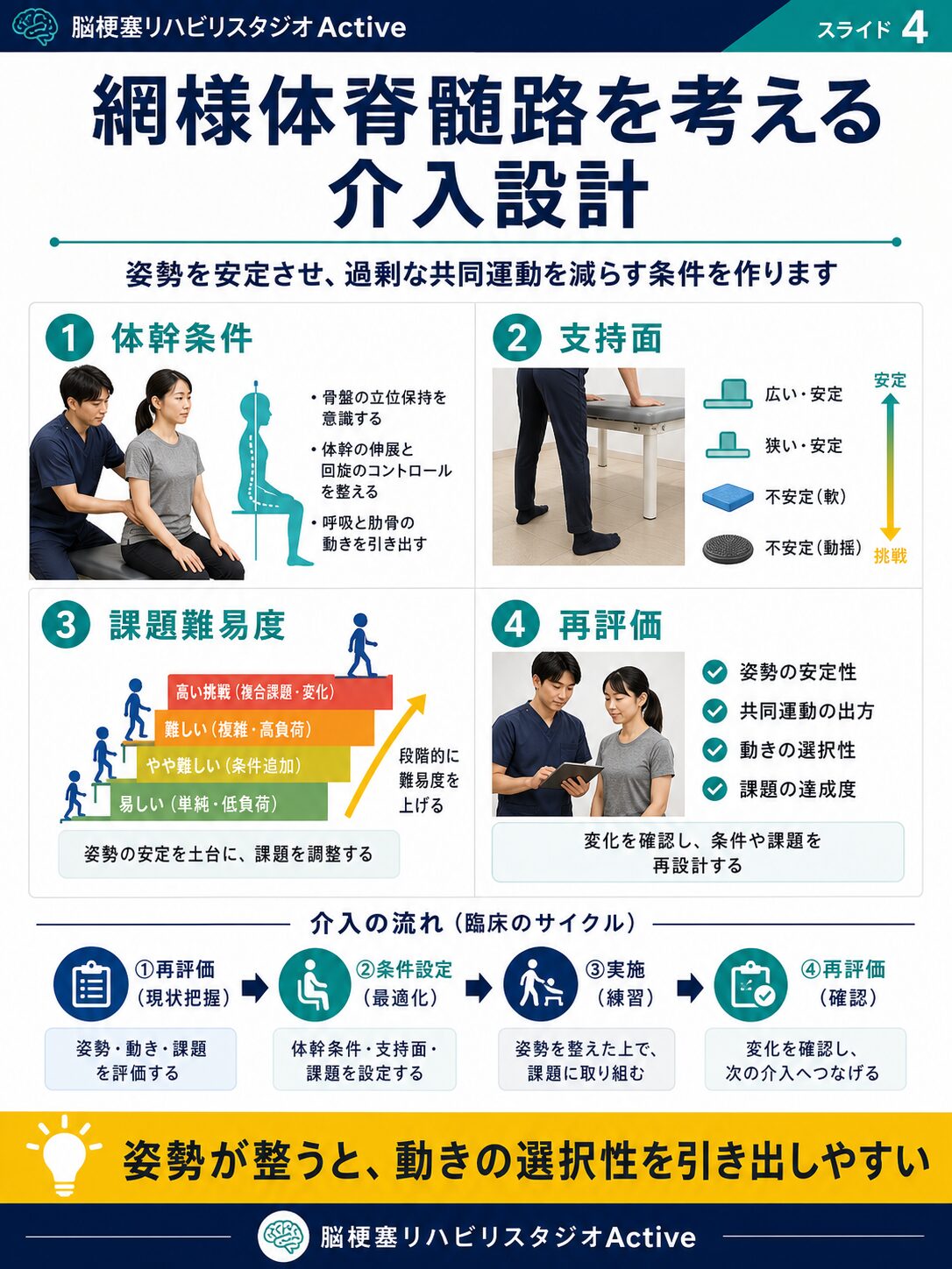 網様体脊髄路を脳卒中リハビリで解説する図解スライド4
