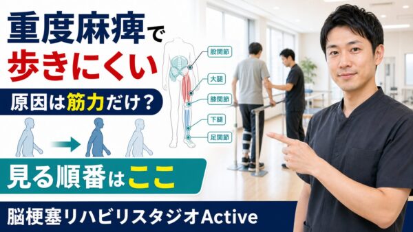 重度麻痺で歩きにくいのはなぜ？脳卒中後の歩行を原因から評価する